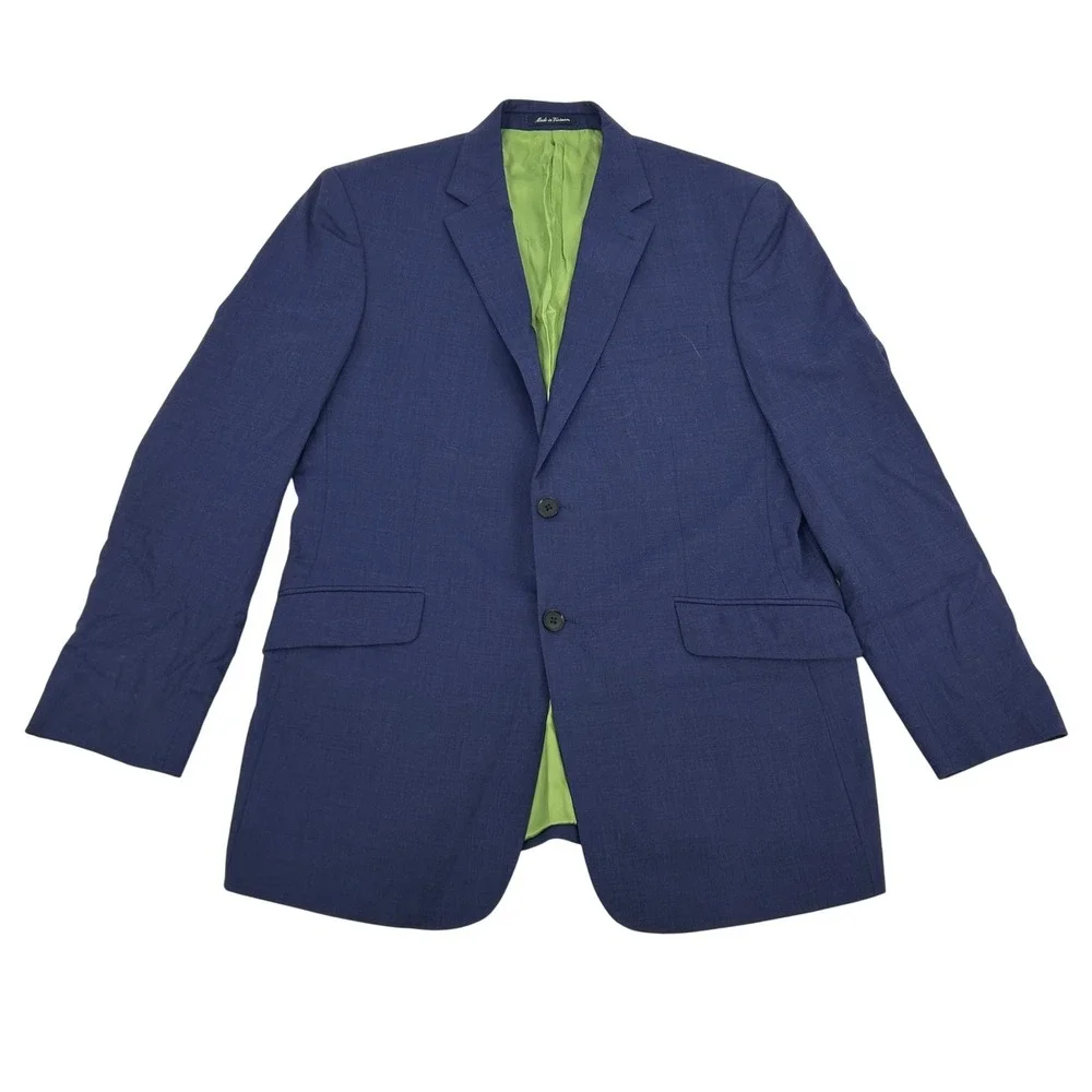 Charles Tyrwhitt Blazer Mens 42R Navy Blue Super 100s Wool Slim Fit Jacket